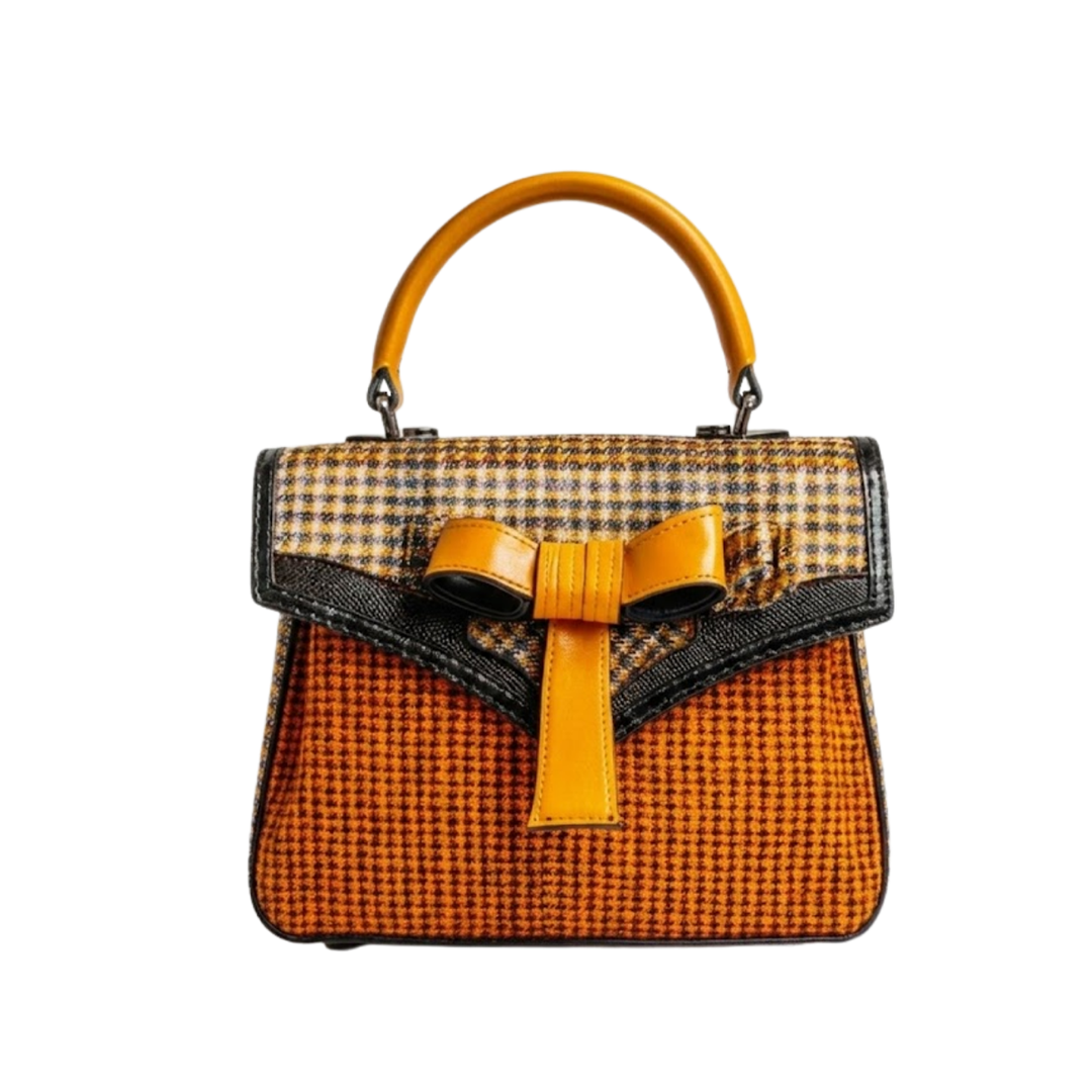 Orange Tweed Satchel